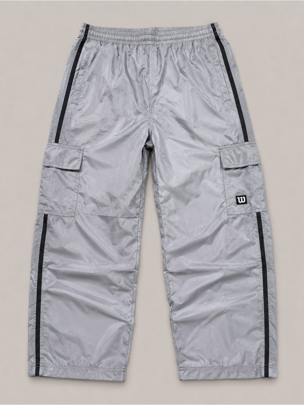 Wilson Silver Kids Cargo Joggers with Black Stripes